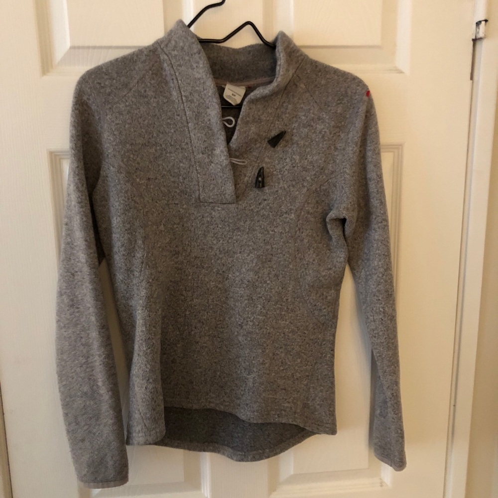 The North Face S gray toggle fleece sweatshirt GUC